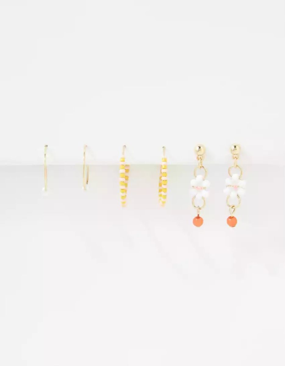 Bijoux American Eagle AEO Orange Beaded Hoop Earring 6-Pack Multicolore Femme | FEP-14361856